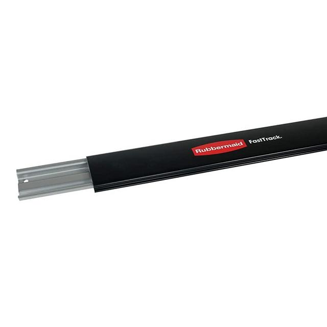 RUBBERMAID 1784415 48" Fast Track Rail,Satin Nickel/Black,Individual
