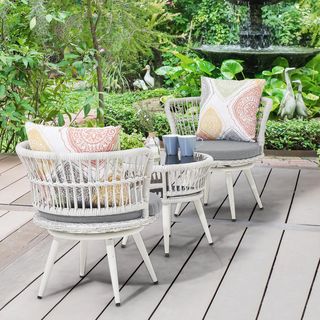 Monaco Rope Wicker 3-Piece Patio Conversation Set