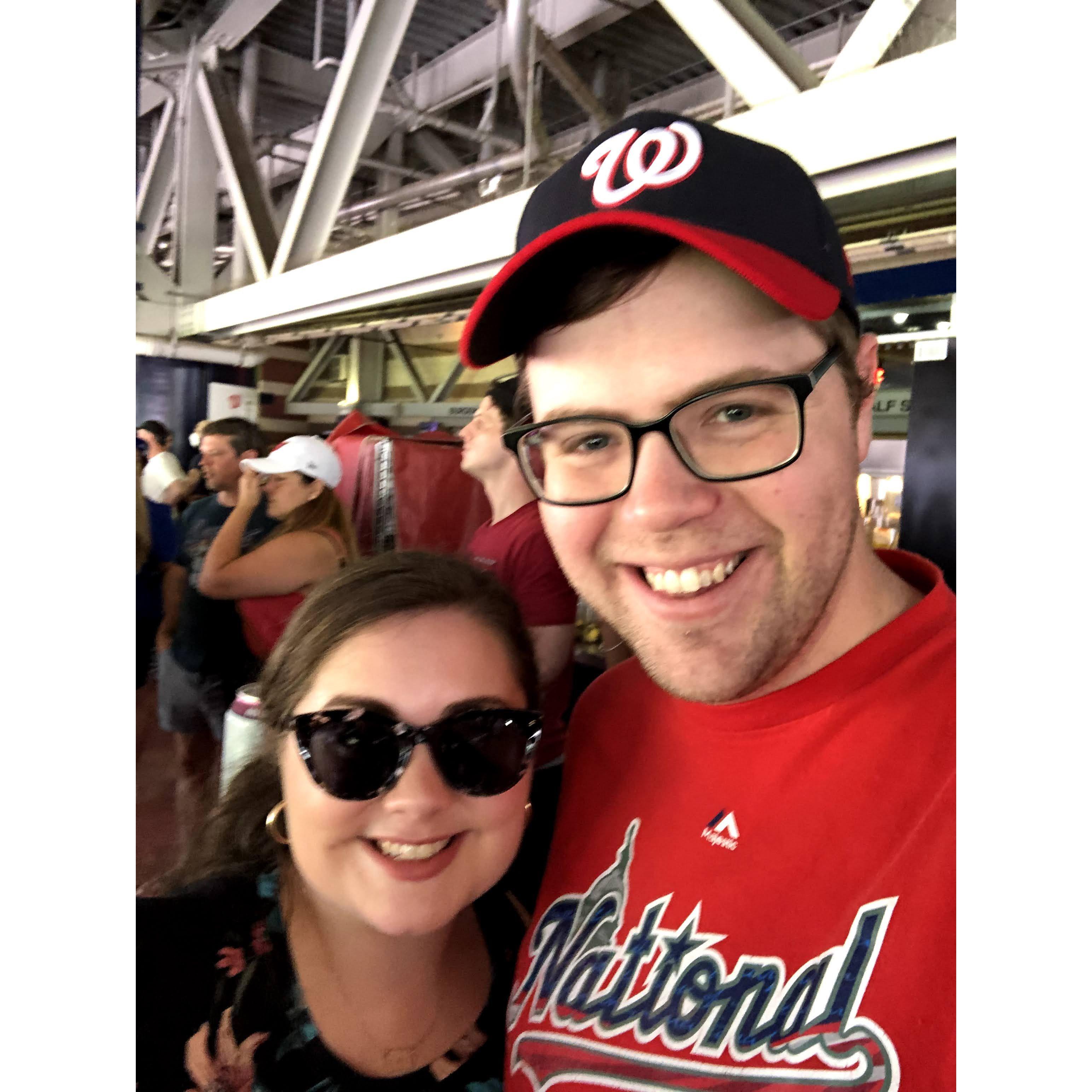 At a Nats game on the 4th of July