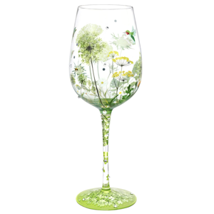 NymphFable Colorful Wine Glass Flower Bird Gragonfly Artisan Painted 15oz Personalised Gift for Best Friend