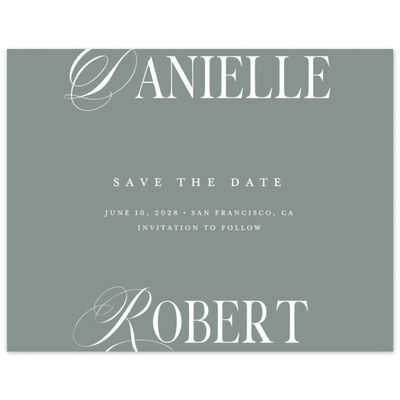 Deep Sage, Green Wedding Digital Save the Date - Nevis Landscape