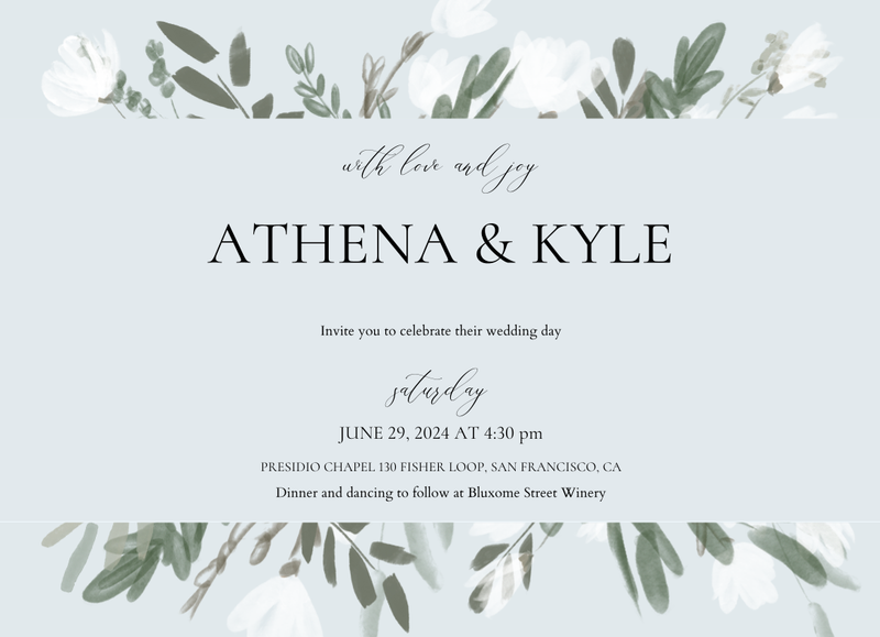 Oaklyn Landscape | Ice | Zola Wedding Invitations