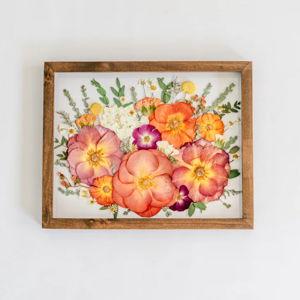 Wedding Bouquet Pressed Frame - 11x14 / Espresso