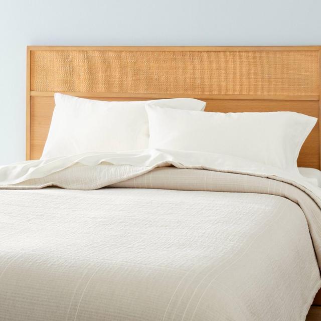King Microstripe Jacquard Coverlet Twilight Taupe - Hearth & Hand™ with Magnolia