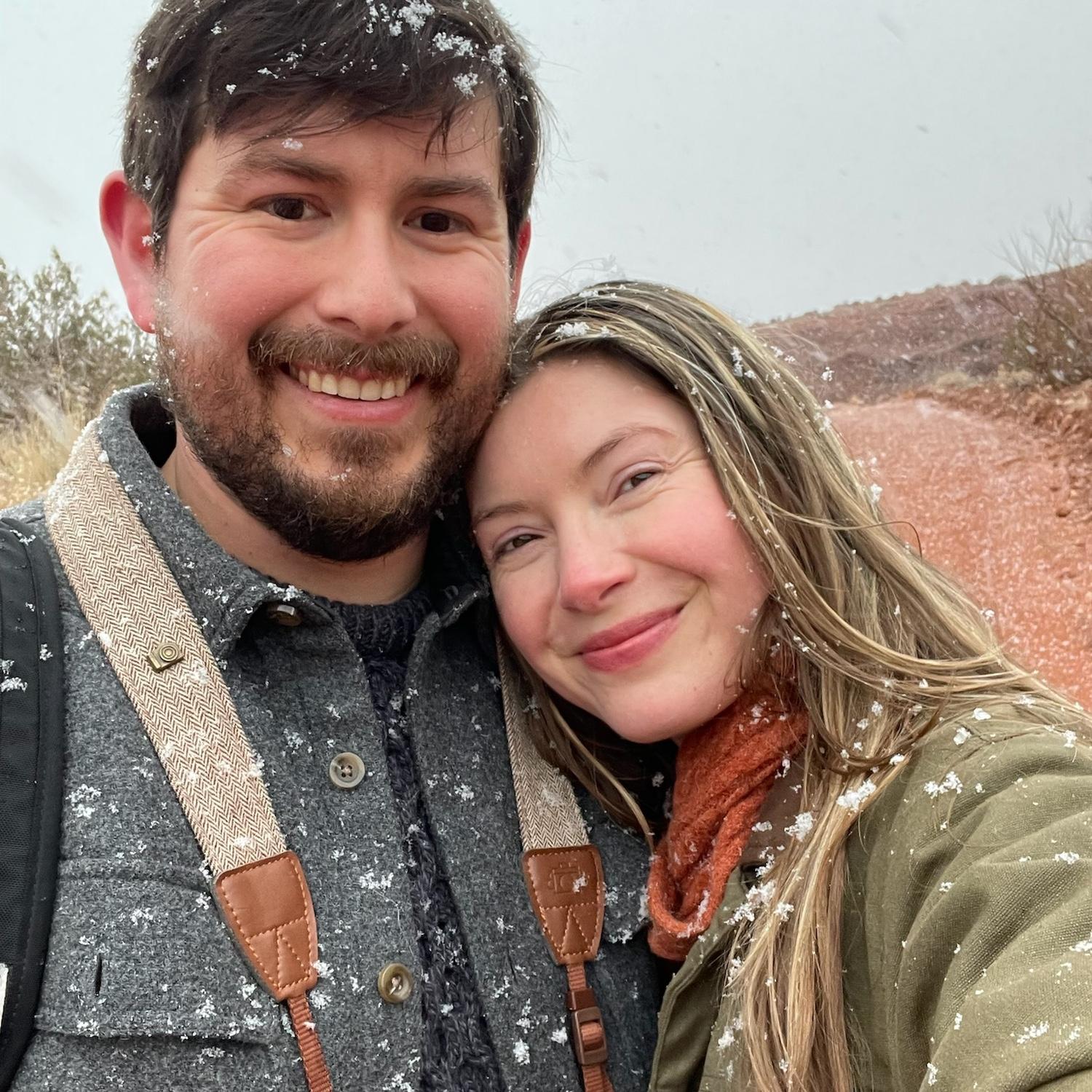 2025: Snow falling down around Daveed’s PhD field area near Moab, Utah!