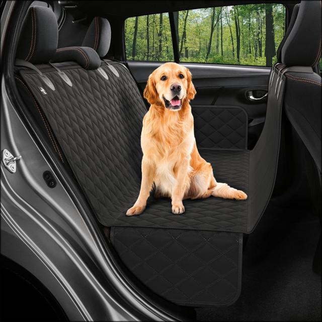 Active Pets Car Seat Cover for Dogs - Standard Dog Seat Cover for Back Seat Use - Waterproof Scratch Proof Pet Covers for Travel - Black