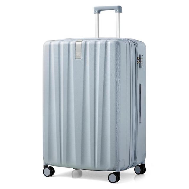 Hanke 29 Inch Expandable Checked Luggage Lightweight PC Hard Shell Luggage Suitcases with Wheels Tsa Luggage Rolling Large Suitcase Travel Luggage Bag for Study Abroad.(Gray)