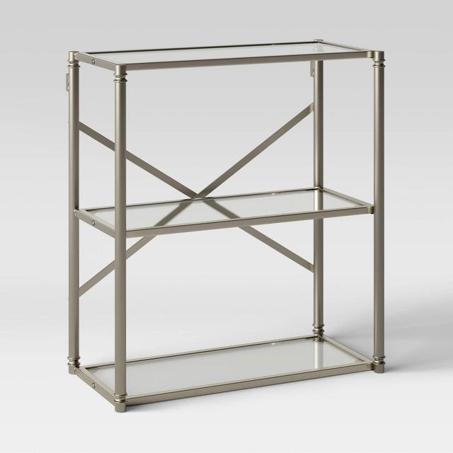 Metal/Glass Wall Cabinet Brushed Nickel - Threshold™