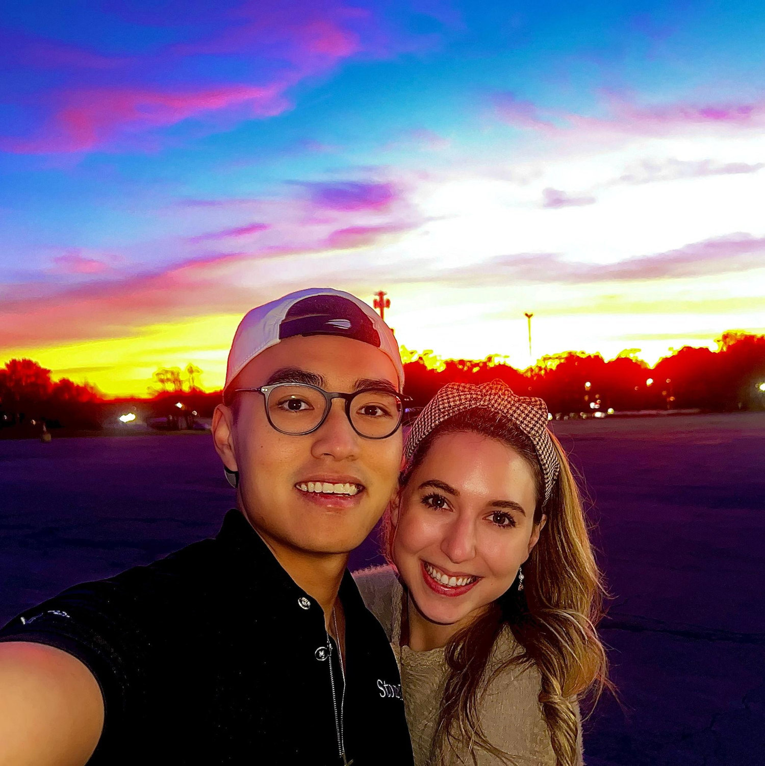 The most beautiful sunset right outside our favorite Pho restaurant