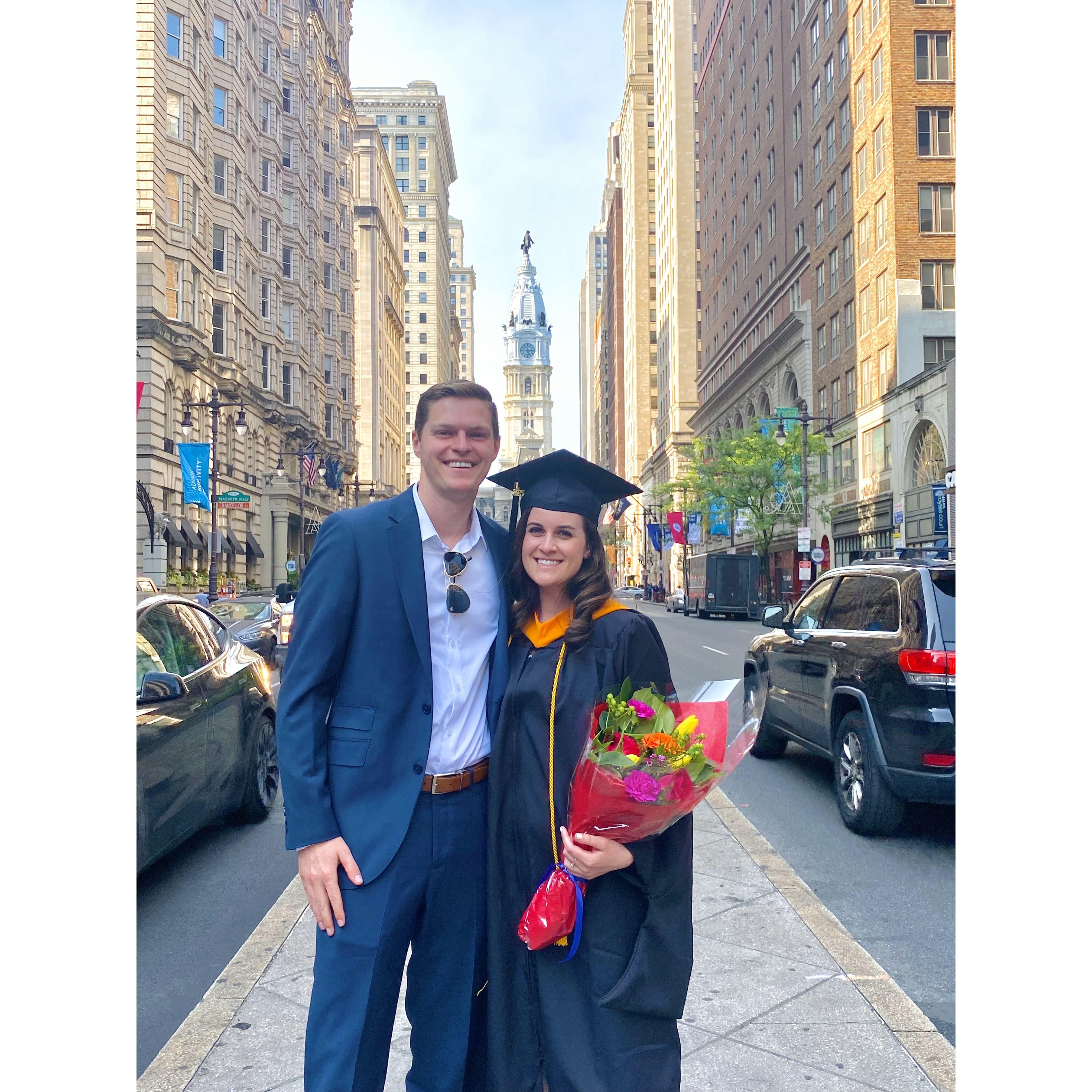 Don't know who's happier... Mathias not having to be the "practice patient" anymore or Catherine completing school?