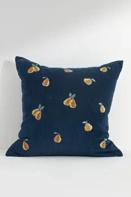Velvet Corduroy Embroidered Icon Pillow
