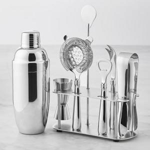 Insulated Cocktail Shaker & Stainless Steel Bar Tool Set with Stand