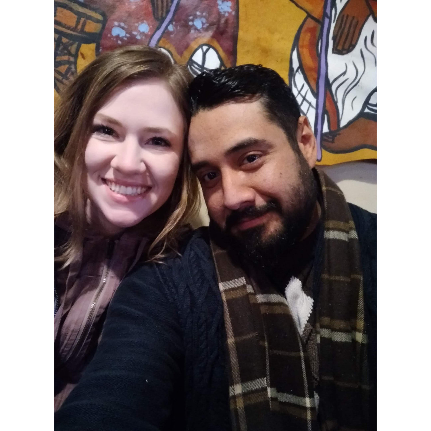 One of our first few dates - we went to Raz Kassa's Ethiopian Restaurant in Lafayette