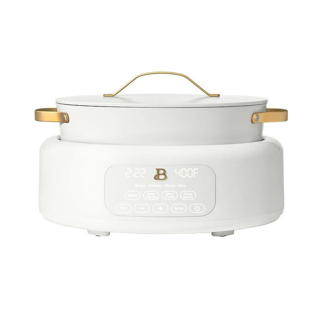 IT'S BRAZILIAN Beautiful 10 in 1, 6 Qt Electric Multi-Cooker, White Icing by Drew Barrymore