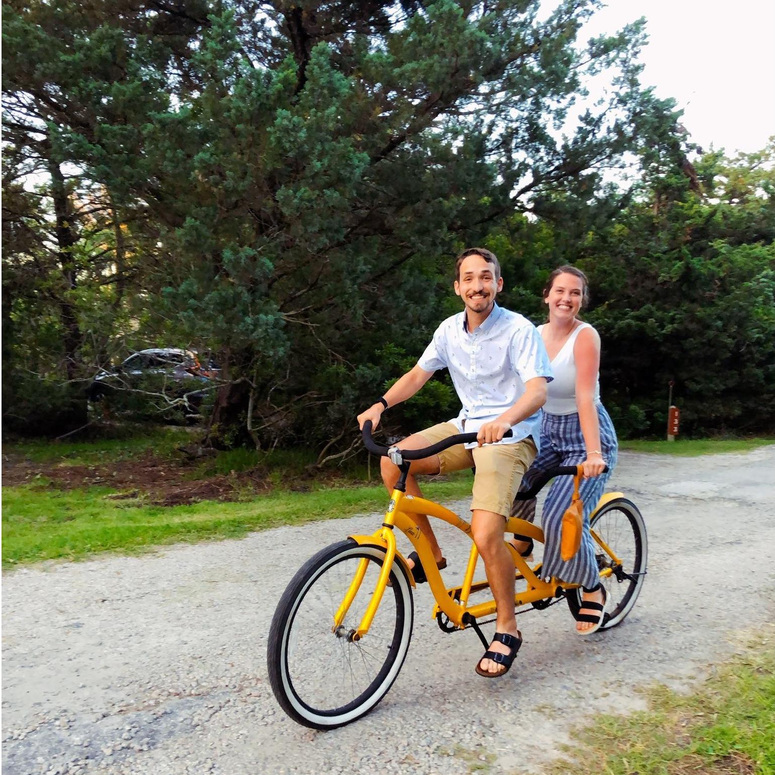 I vacationed with the Wallaces at Ocracoke Island before B and I started our internship at PCC. We loved riding this tandem bike & put one on our registry. Basically couples therapy LOL