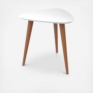Utopia High Triangle End Table with Splayed Wooden Legs
