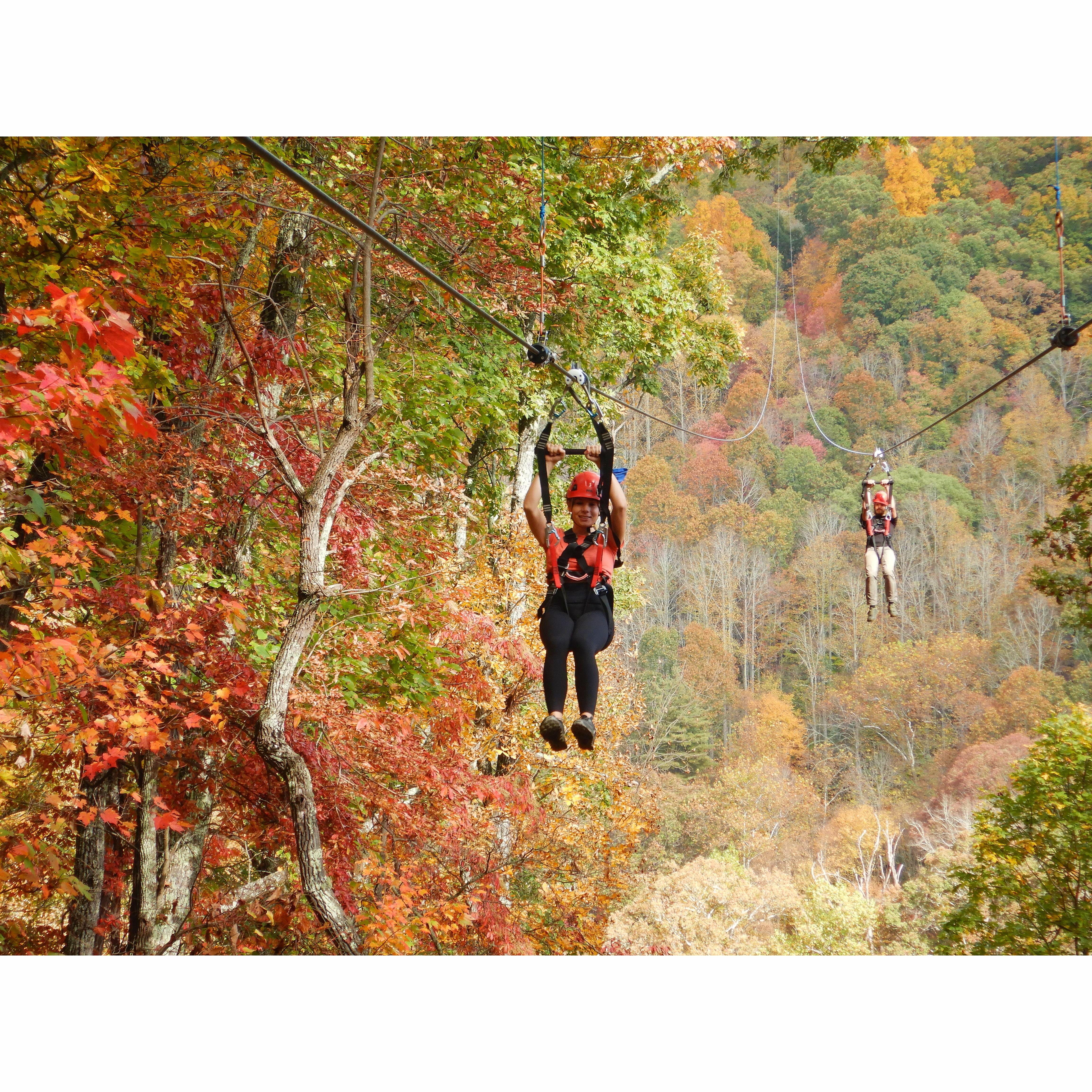 First zip lining experience! Kaylie joined us