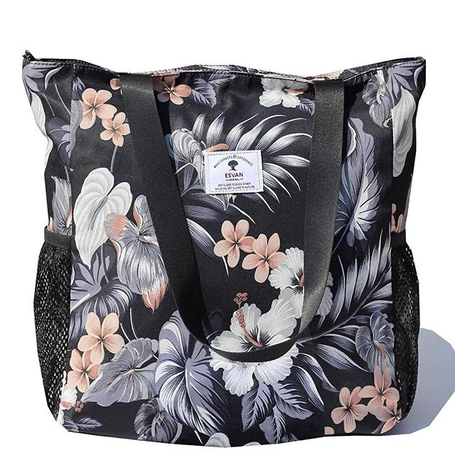 Original Floral Water Resistant Large Tote Bag Shoulder Bag for Gym Beach Travel Daily Bags Upgraded