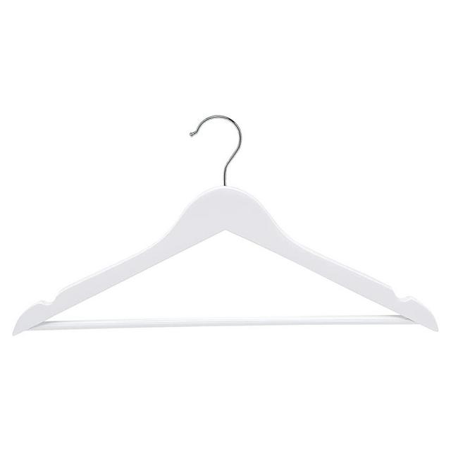 Amazon Basics Wood Suit Clothes Hangers - White, 20-Pack