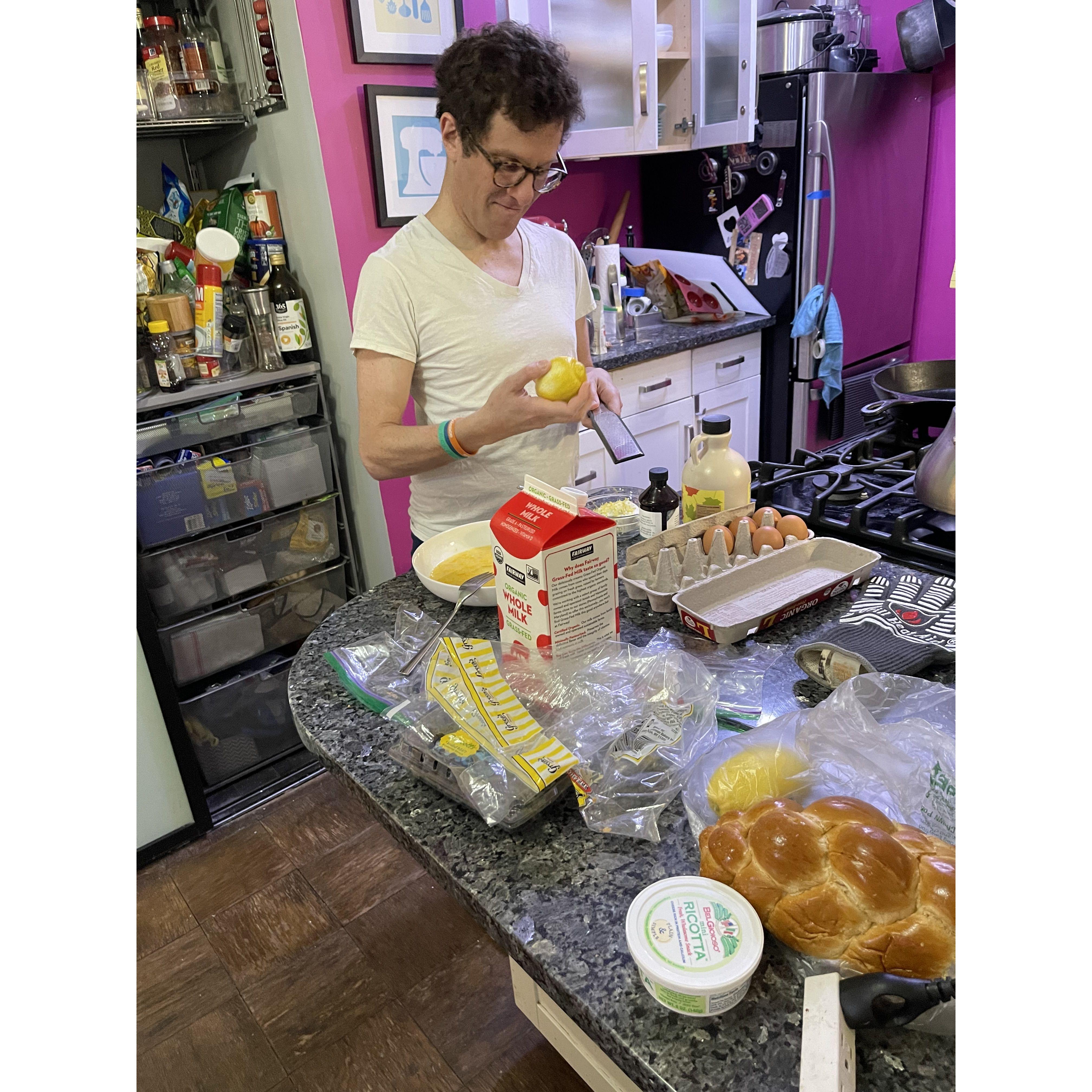 Rachel’s birthday morning - the first time Andrew made his famous French toast!