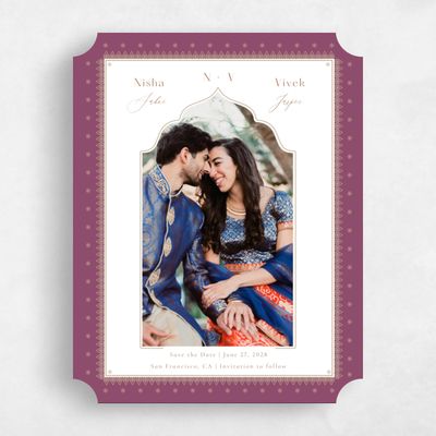Purple Ticket Wedding Save the Date - Pyaar Photo