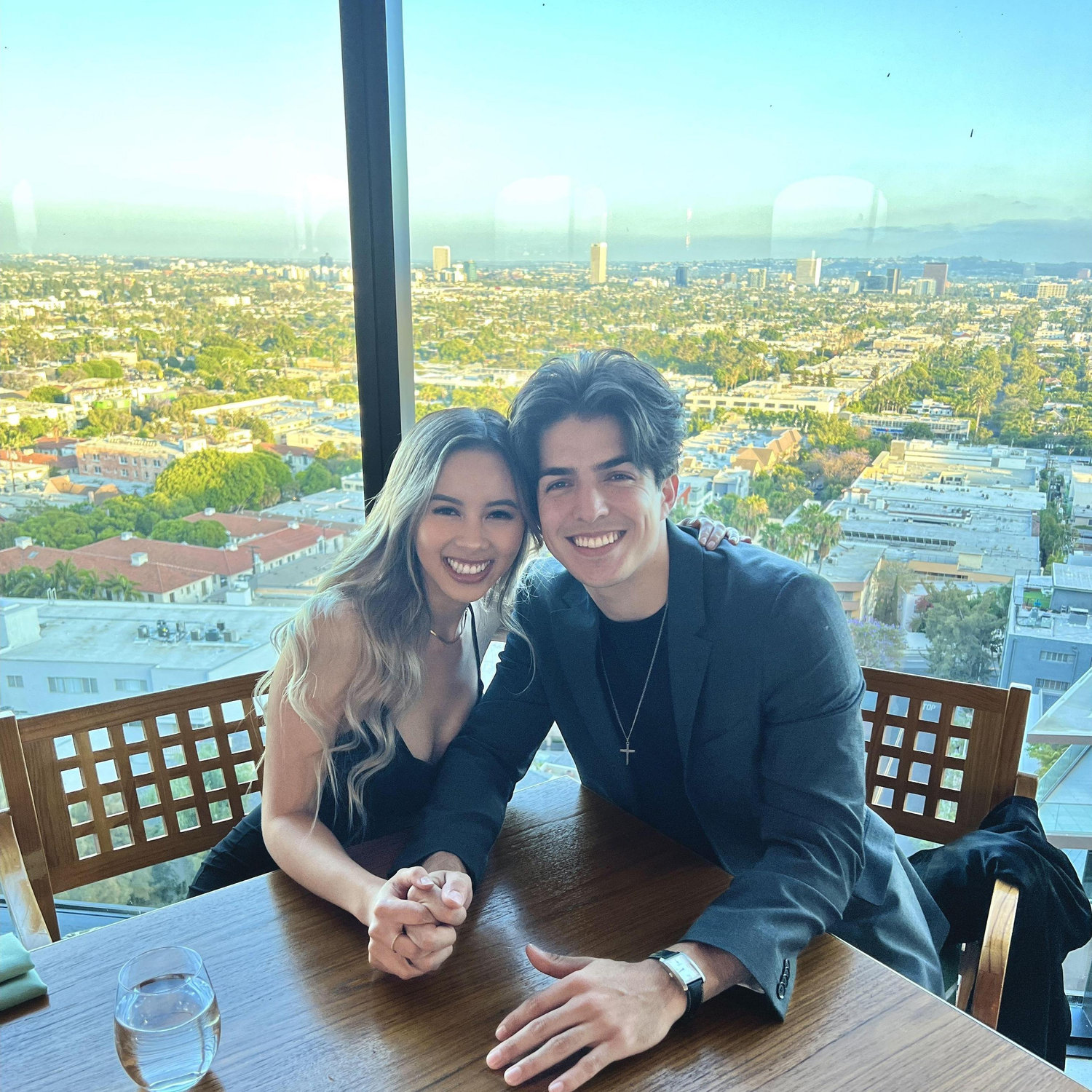 June 6, 2022 - Celebrated their 4-year anniversary at a rooftop restaurant in LA!
