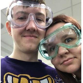 We took a chemistry class together in college, and needless to say we looked ridiculous the whole time.