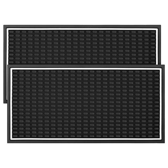 2x Coffee Bar Mats for Countertop 12 x 6 x 0.4 Inch Thick, Service Only Bar Mat, Slip Resistant, Durable Bar Mat For Home Bar and Restaurant by Khokhas