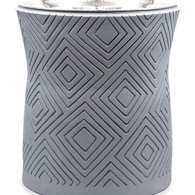 Pet Junkie Santa Fe Elevated Dog Bowl for Food and Water with Stainless Steel Washable Inner Bowl, Gray