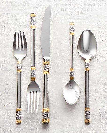 Wallace Silversmiths 65-Piece Corsica Stainless Steel Flatware Service