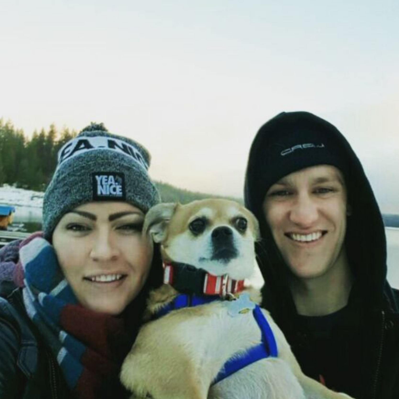 Oatmeal's first adventure to snow Dec 2014