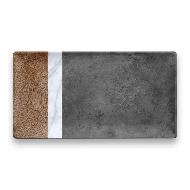 Asante Mixed Carrara and Stone Plank Melamine Platter
