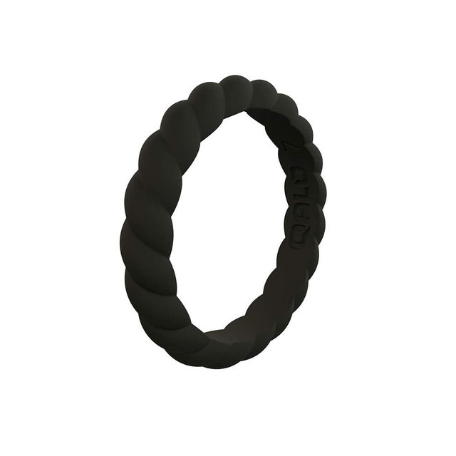 QALO Women's Rubber Silicone Ring, Stackable Twist Rubber Wedding Band, Breathable, Durable Engagement Silicone Ring, 3.3mm Wide 2mm Thick, Multi Colors