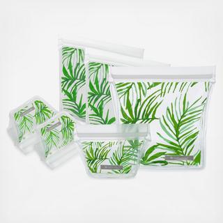 ZipTuck Palm Leaves 6-Piece Reusable Travel Set