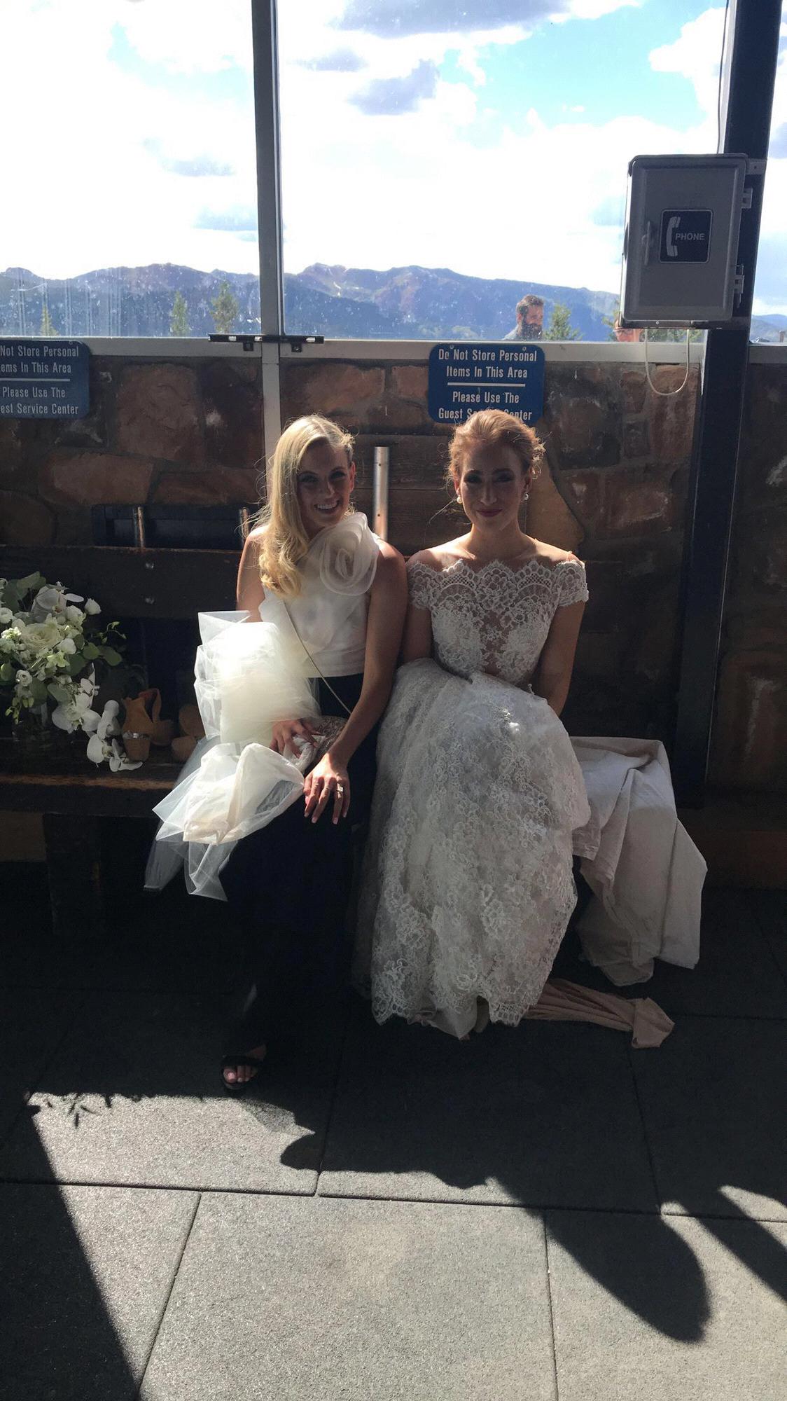 Jess & Cyd at Cydney and Michael’s wedding 
Waiting for the Gondola