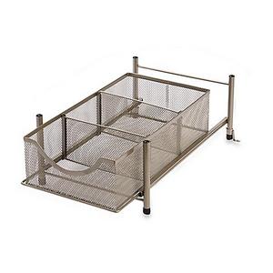 .ORG Medium Under the Sink Mesh Slide-Out Cabinet Drawer in Matte Nickel