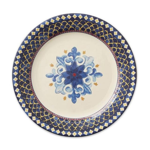 Sicily Dinner Plates, Blue Rim