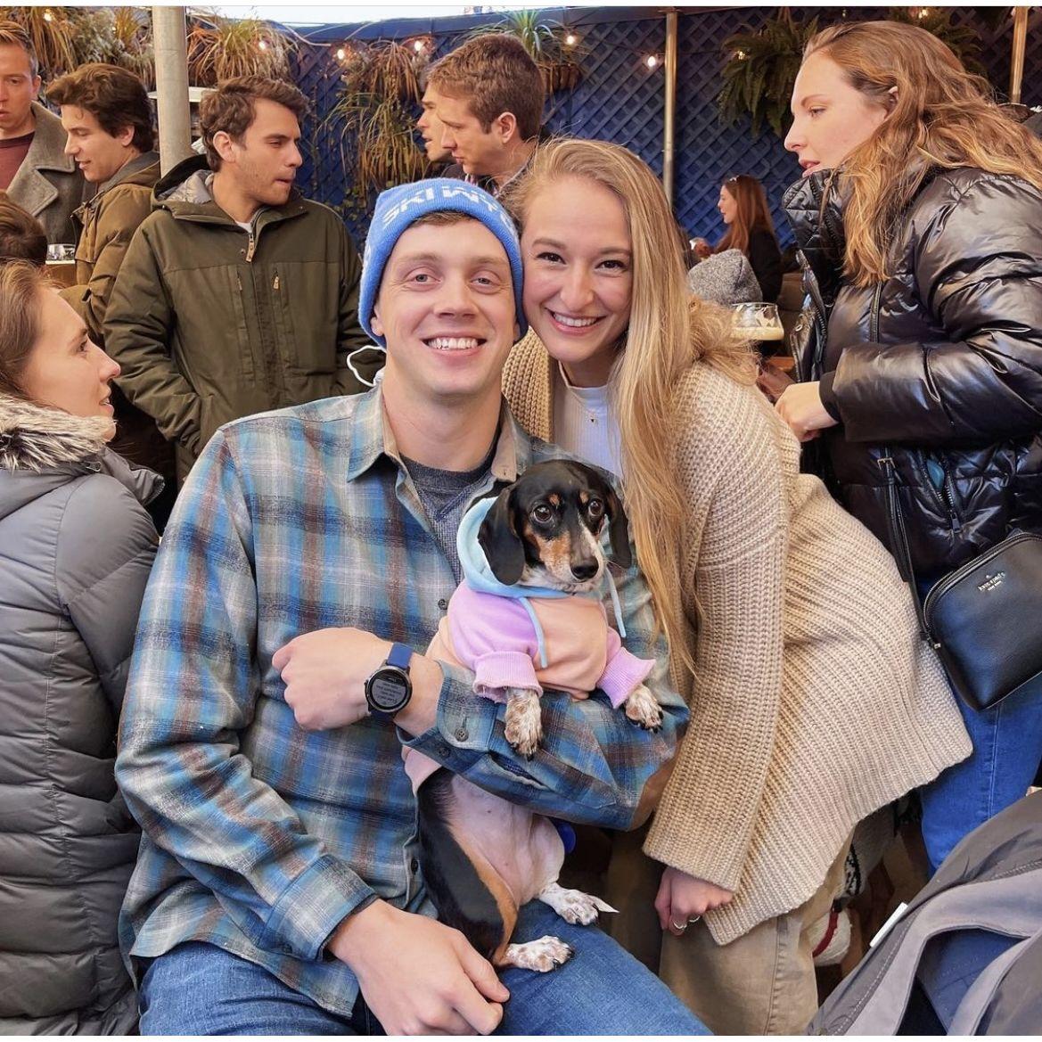 Our little family at our favorite beer garden in DC - Dacha!