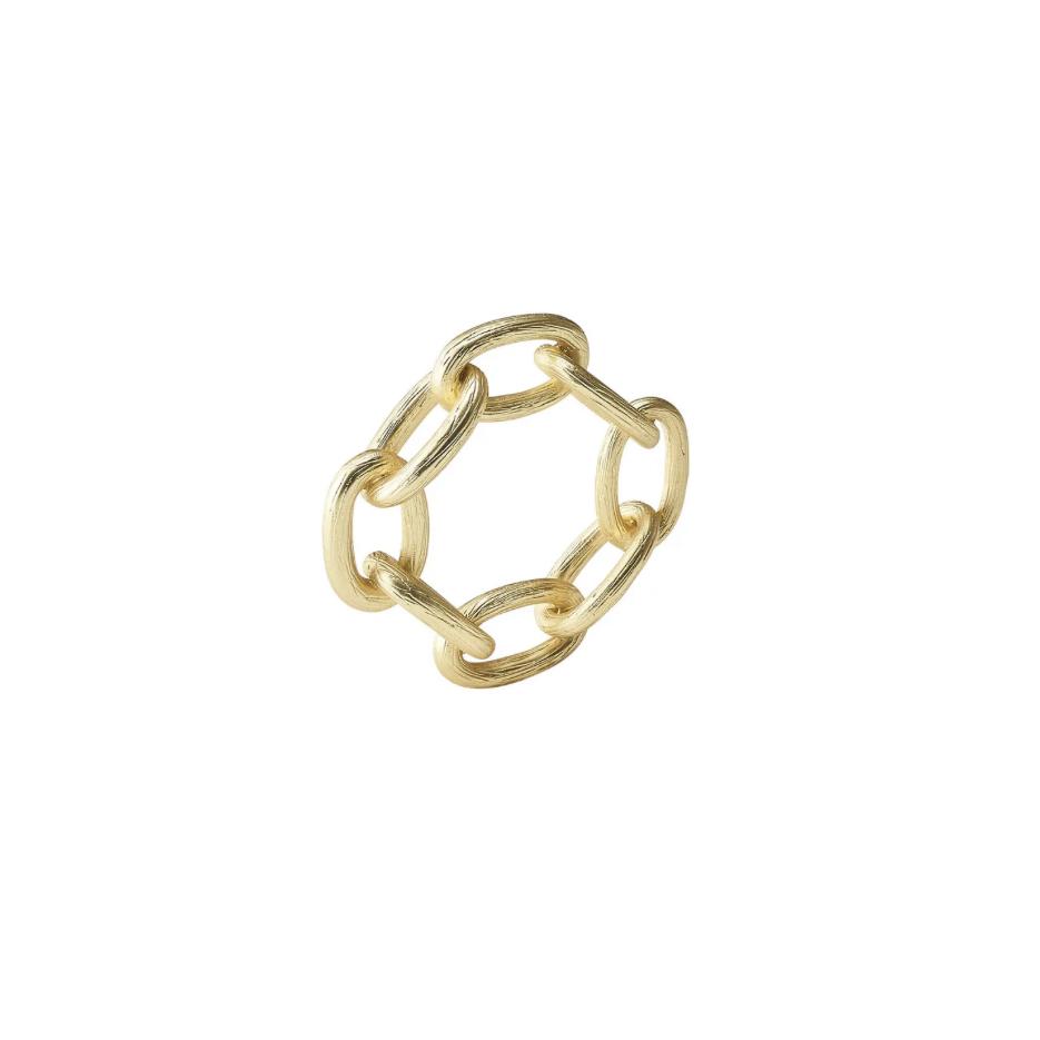 Chain Link Napkin Ring in Gold, Set of Four
