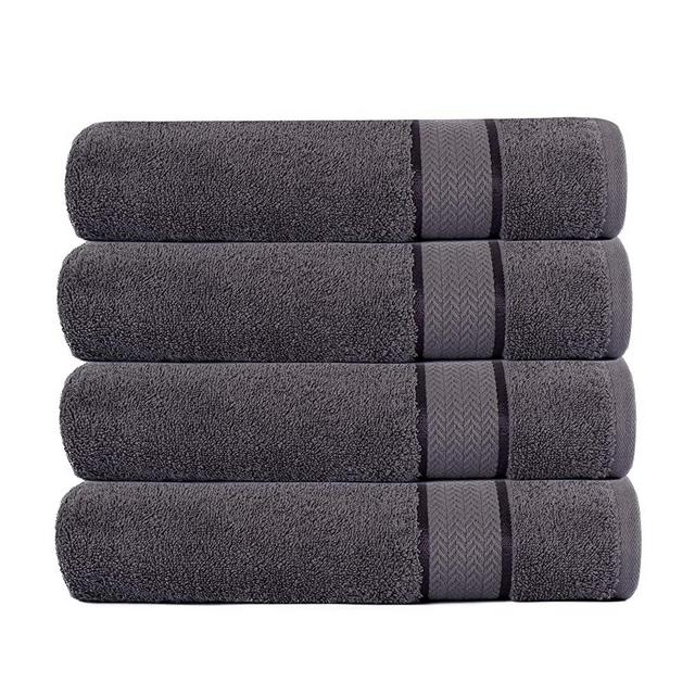 100% Cotton Bath Towels Set Pk 4-Ultra Soft Large Bath Towel-100% Cotton Bath Towel Set-Highly Absorbent Daily Usage Bath Towel-Ideal for Pool Home Gym Spa Hotel-Bath Towel Set 30x 54 - Charcoal Grey