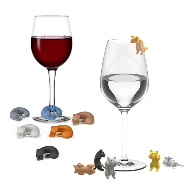 GCFTIFF Wine Charms Glass Markers,Silicone Wine Glass Marking Label for Bar Party Cocktail Champagne Stem Glasses