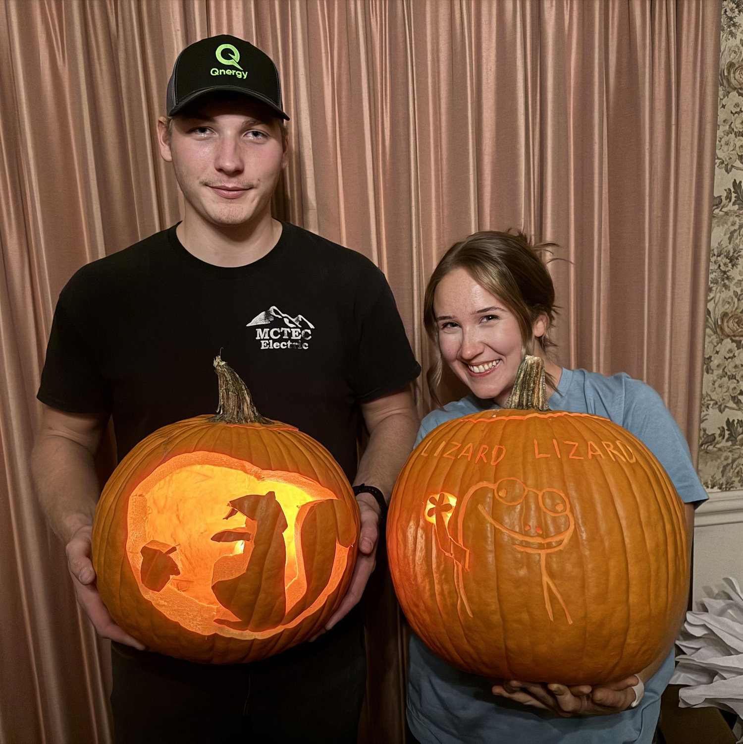 First pumpkin carving contest. If Jake tells you he won, he's lying.