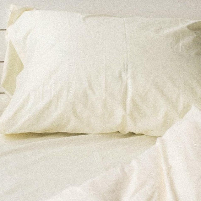 100% Cotton Pillowcase in Ivory. Handmade Pillow Case Organic Pillow Case Slip Cover Natural Custom Pillow Sham European US Sizes