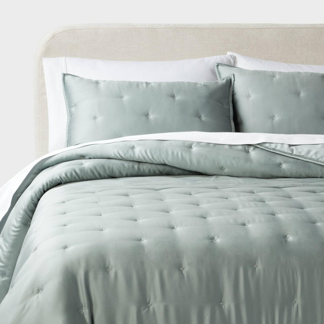 3pc Full/Queen Luxe Lyocell Comforter and Sham Set Light Teal Green - Threshold™