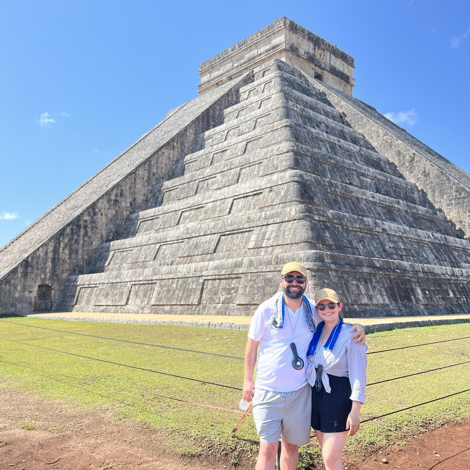 Trying to stay cool in Chichen Itza