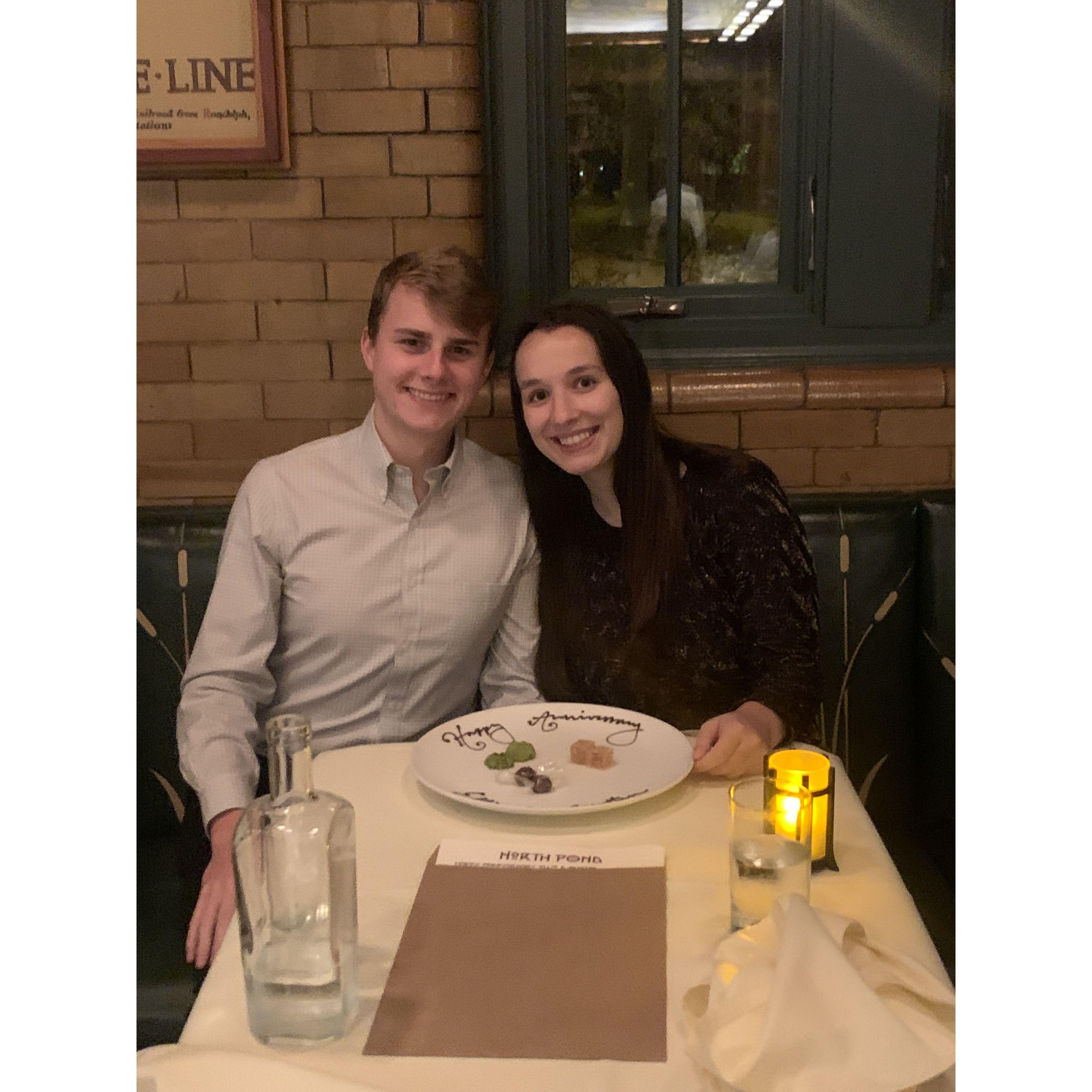 One year anniversary dinner at North Pond