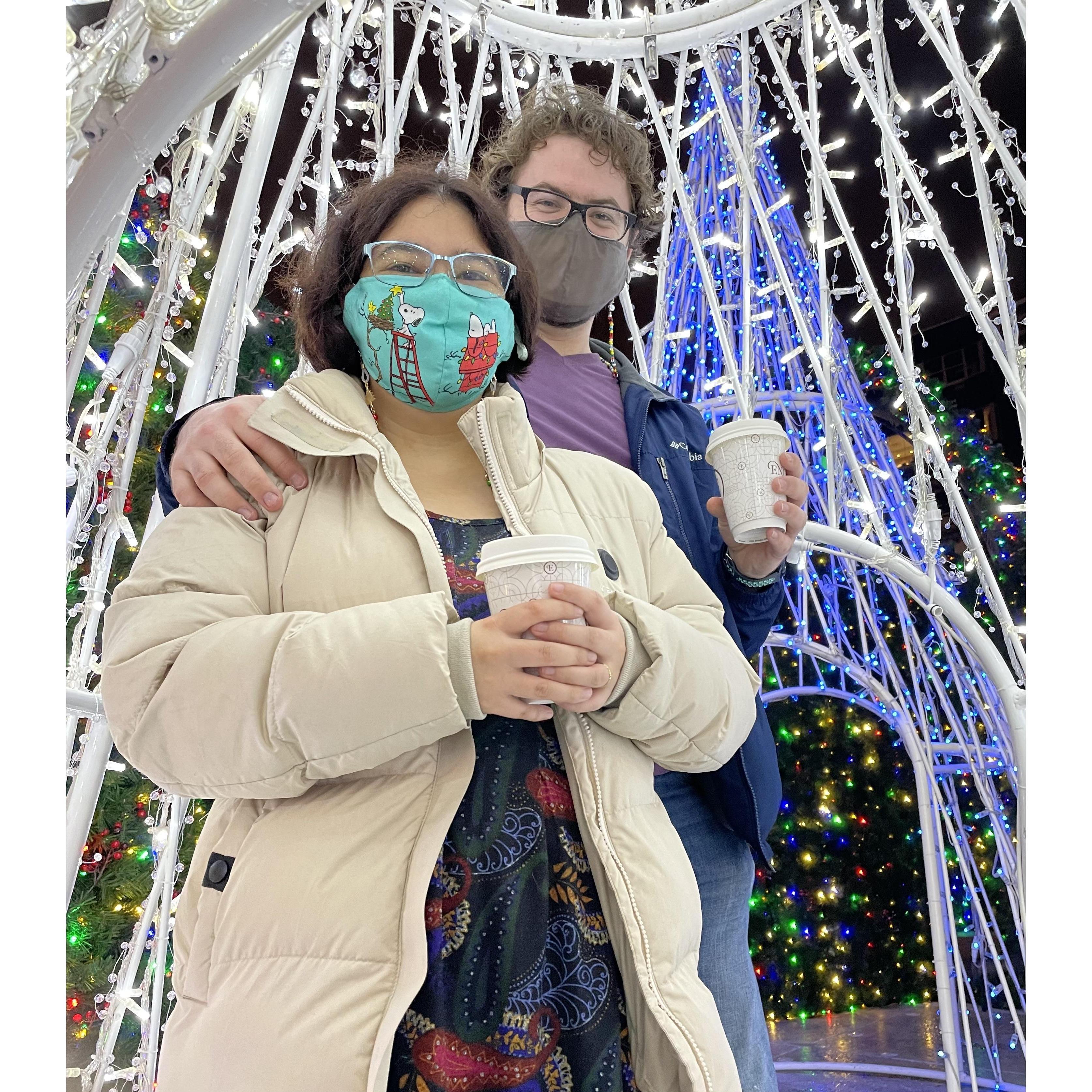 This was in D.C where we went to the light show at the Nationals Park in December of 2021. We went there with Jacqueline's family and their family friend. We got a little lost in the lights maze.