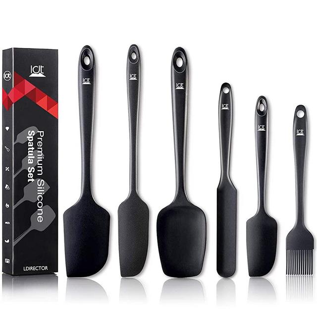 Silicone Spatula Heat Resistant Kitchen Spatulas for Non Stick Cooking and Baking, Seamless One Piece, Flexible Spatula, Dishwasher Safe, Rubber Spatula Set of 6