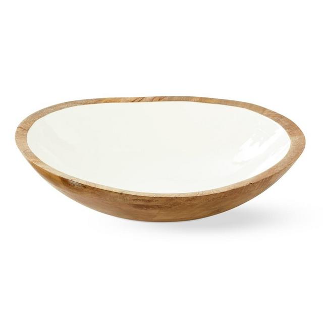 Wood and Lacquer Salad Bowl, 17"