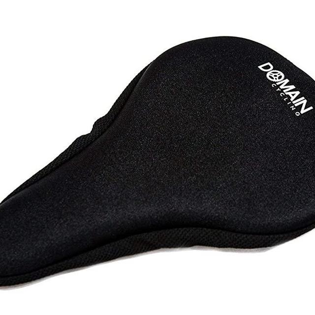 Domain Cycling Premium Bike Gel Seat Cushion Cover 10.5"x7" Most Comfortable Bicycle Saddle Pad for Spin Class or Outdoor Biking